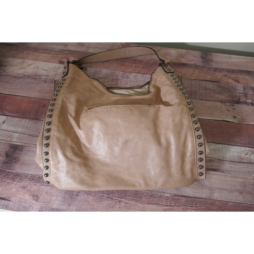 Mellow World | Beige Marion Studded Hobo Bag